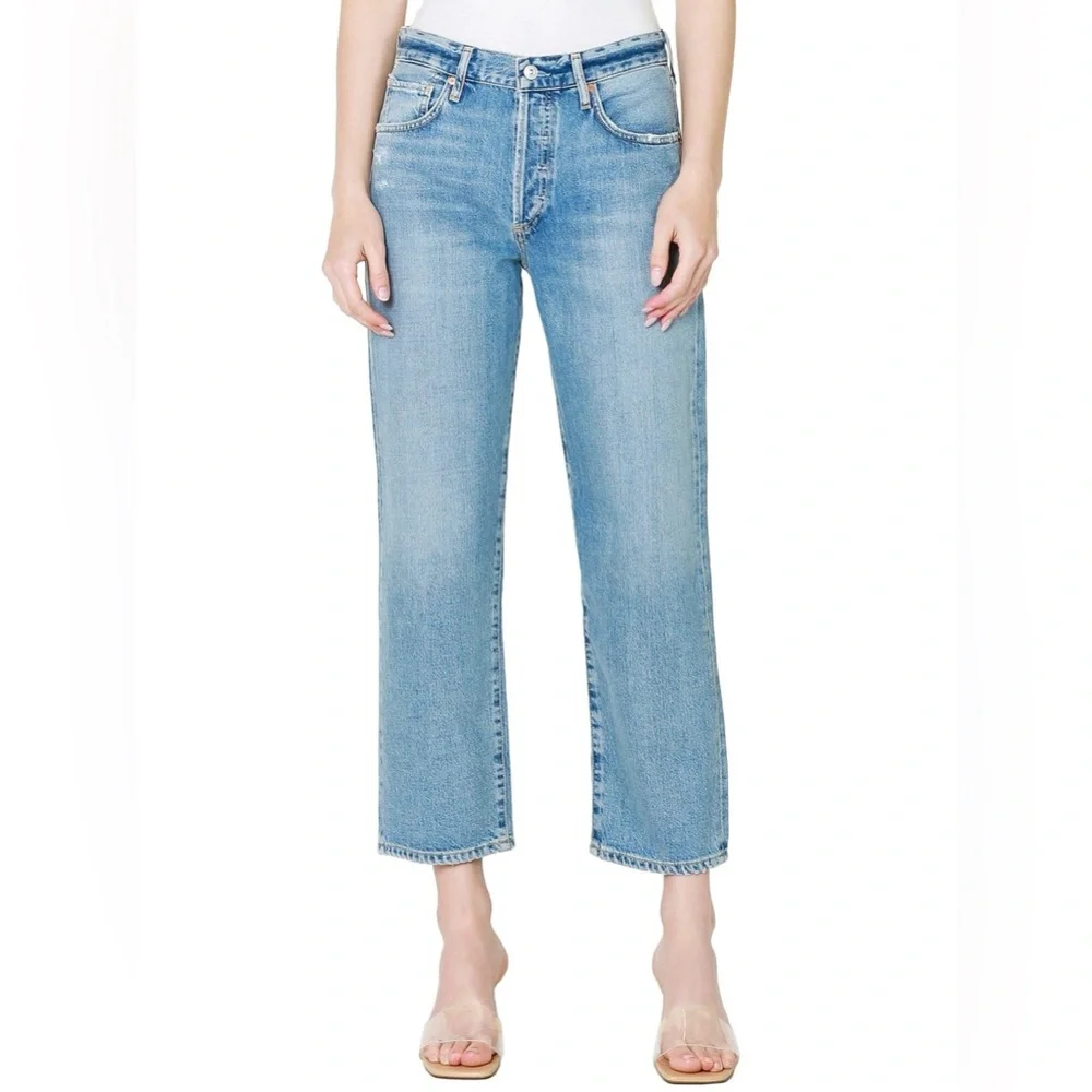 CITIZENS OF HUMANITY
EMERY CROP RELAXED STRAIGHT JEANS - OLD
BLUE - Picture 2 of 14
